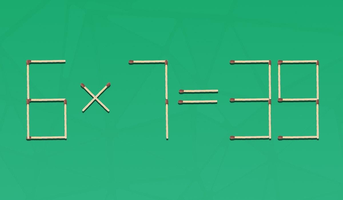 Du må fjerne to fyrstikker for at likheten skal bli riktig: en rask IQ-test