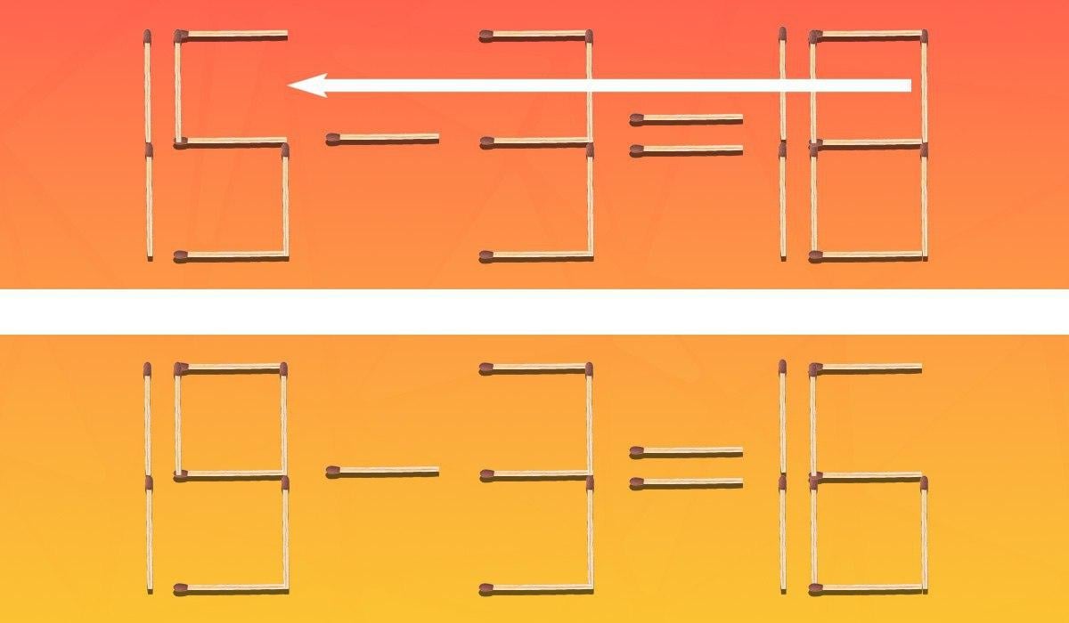 Du trenger bare å flytte 1 fyrstikk for å få likheten riktig: et problem for genier