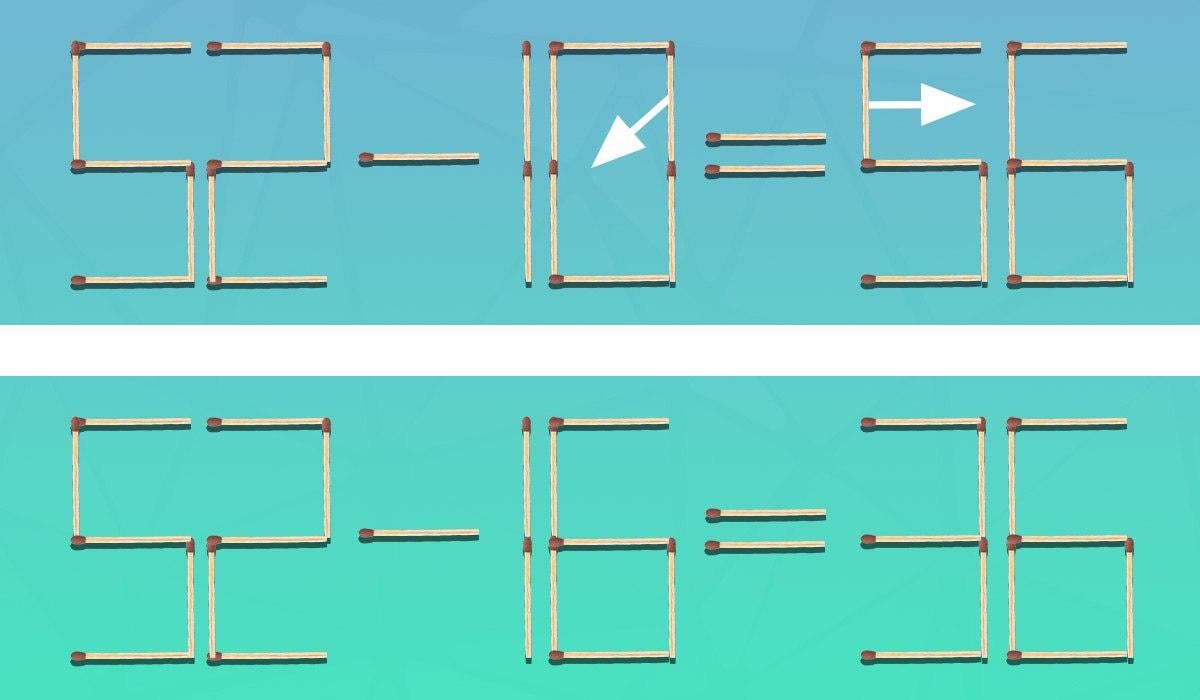 Et veldig vanskelig puslespill: du trenger bare å flytte to fyrstikker for å få likheten riktig