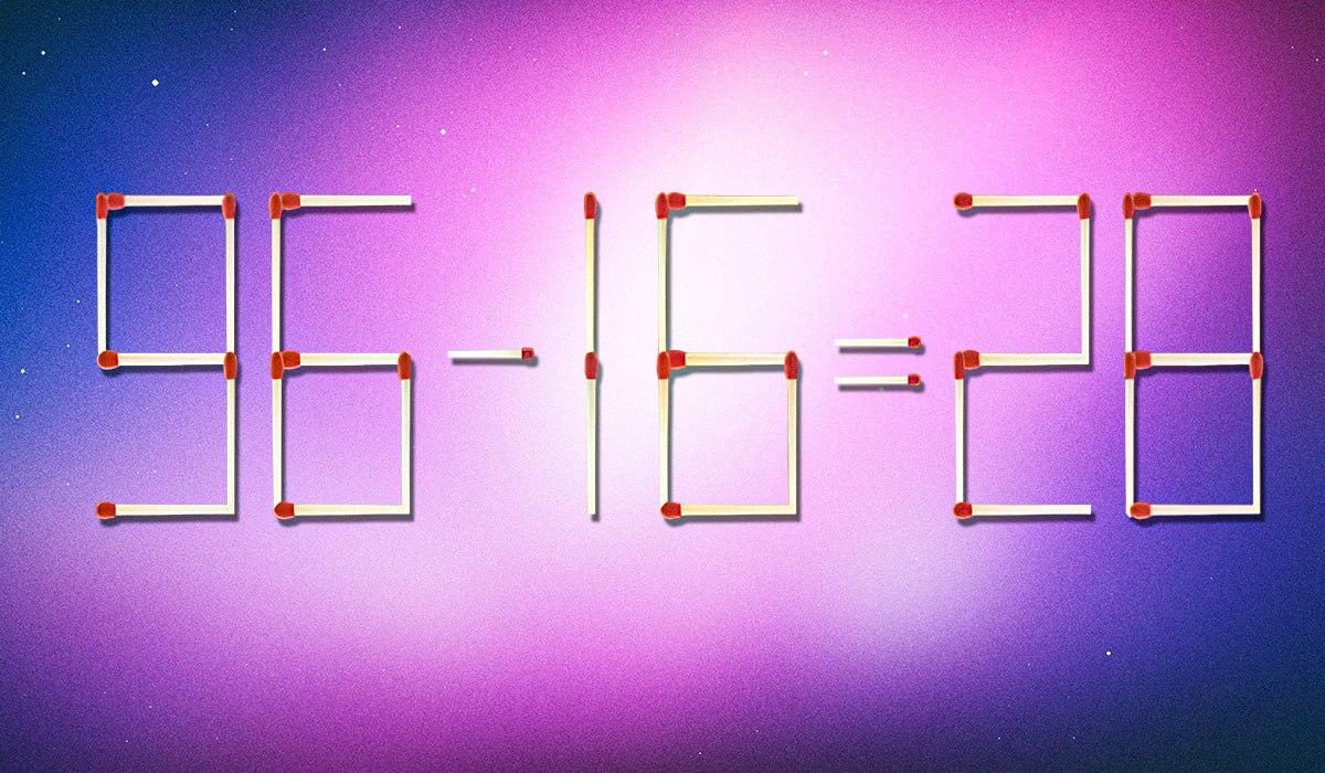 Du må krysse over to fyrstikker for å få likheten riktig: et puslespill for genier