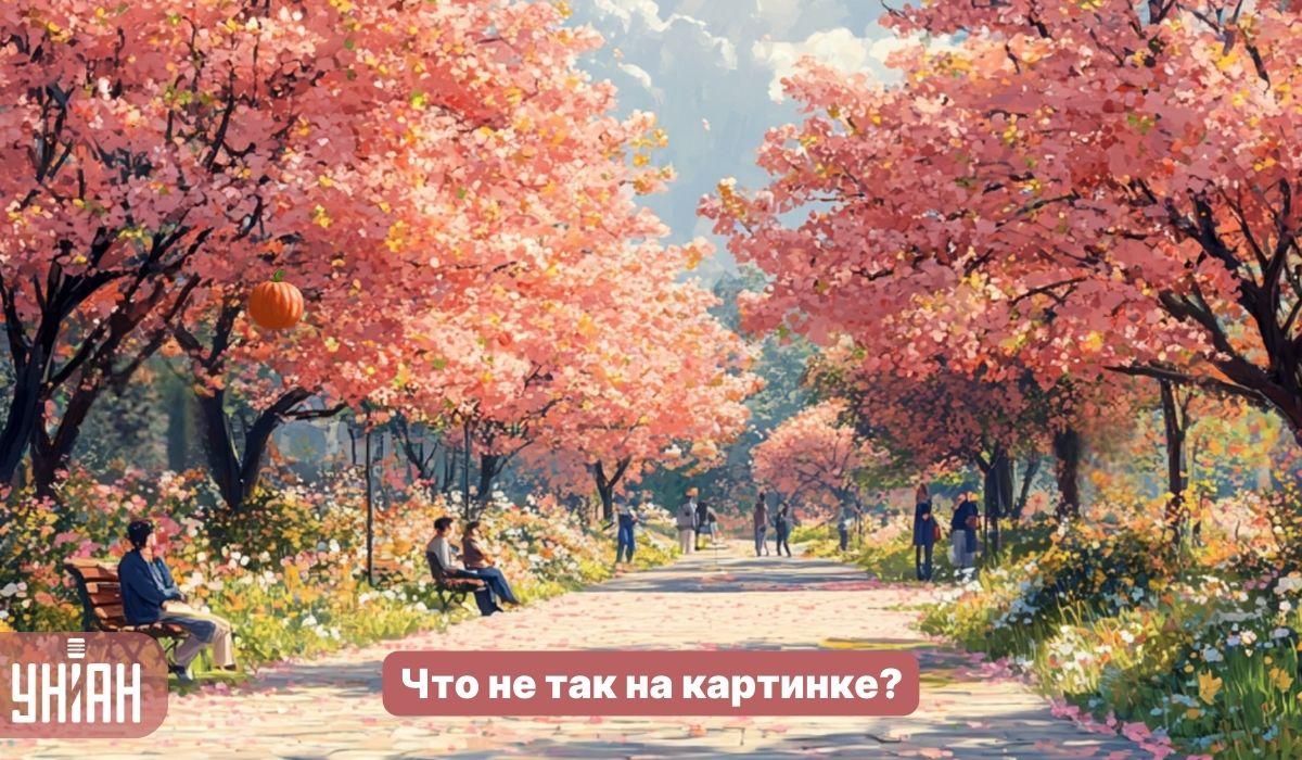 Finn et merkelig insekt i en park med sakura-trær på 5 sekunder: en enkel IQ-test